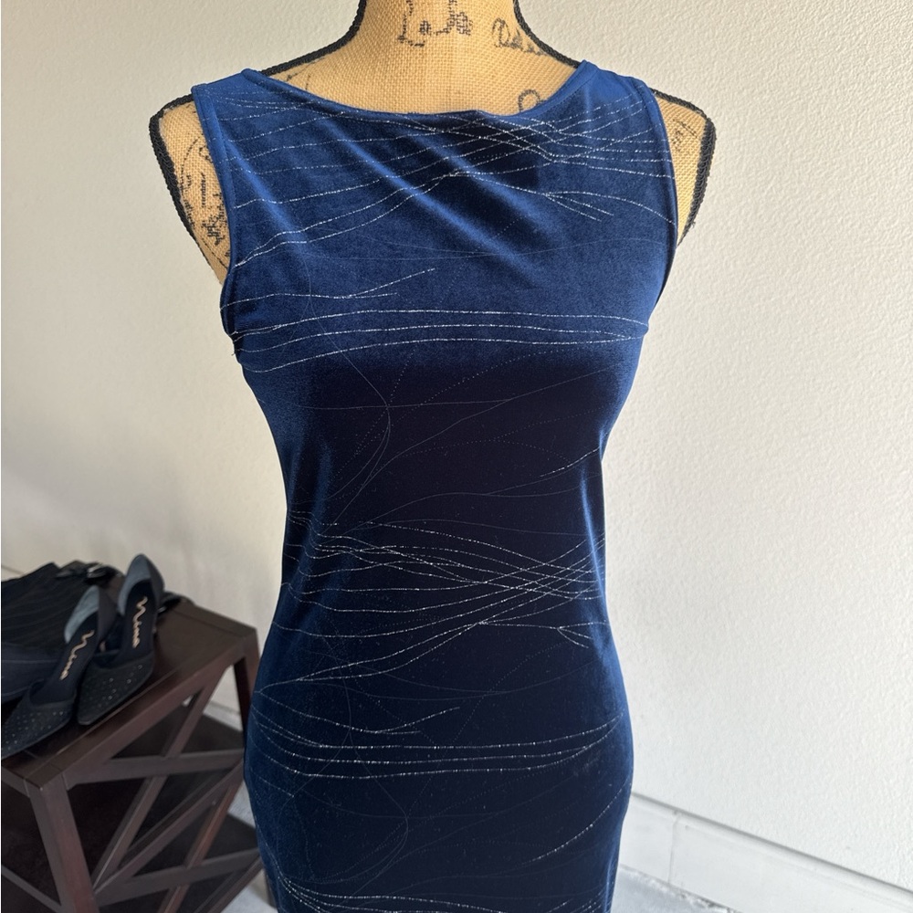 Elegant Blue Velvet Dress by JALATE